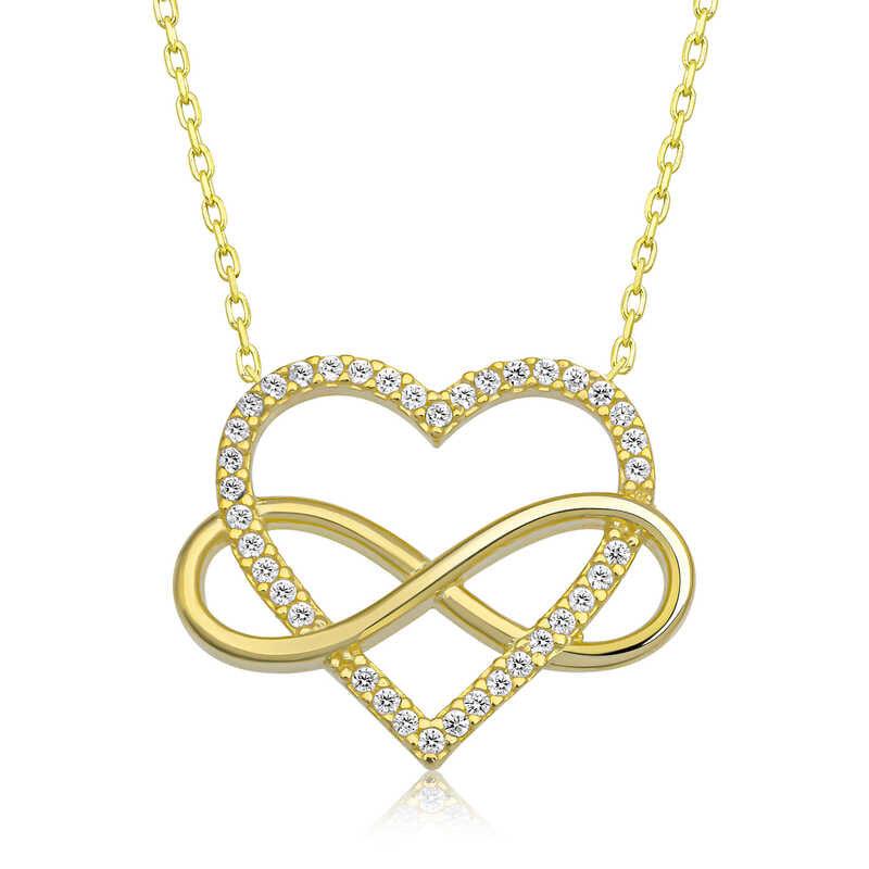 Silver Gold Heart Infinity Women's Necklace