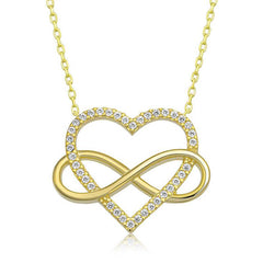 Silver Gold Heart Infinity Women's Necklace