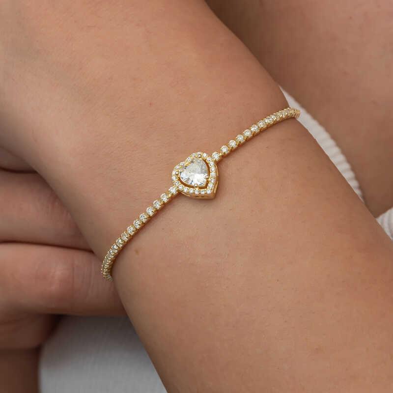 Silver Gold Heart Waterway Bracelet
