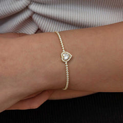 Silver Gold Heart Waterway Bracelet