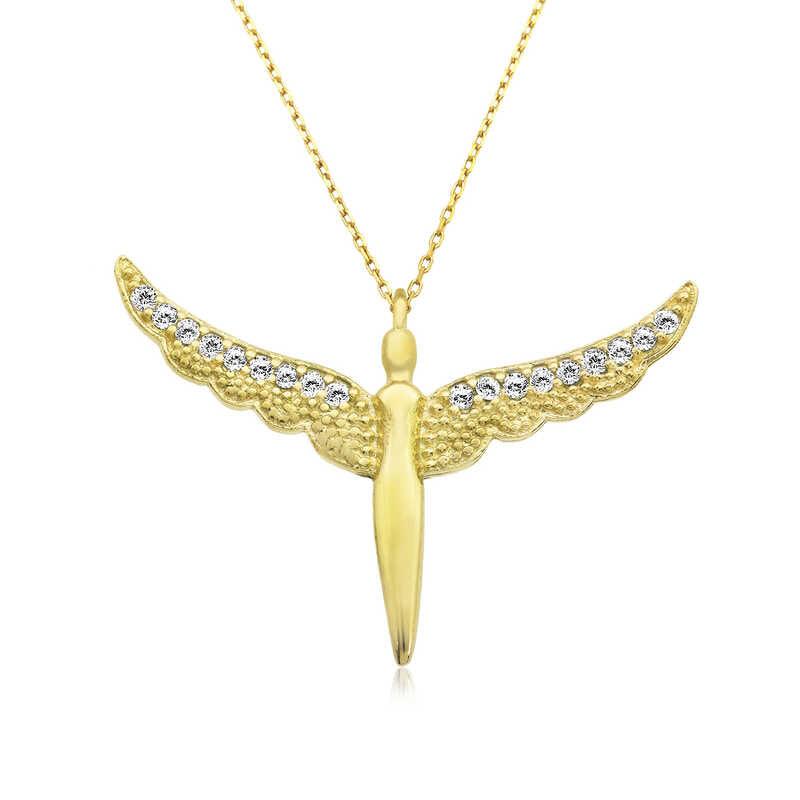 Silver Gold Winged Angel Women's Necklace