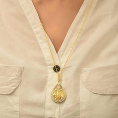 Collier Tughra en argent plaqué or pour femme