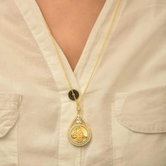 Collier Tughra en argent plaqué or pour femme