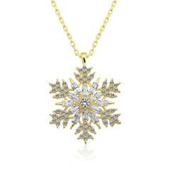 Silver Gold Snowflake Necklace