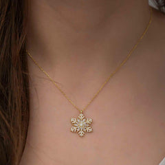 Silver Gold Snowflake Necklace