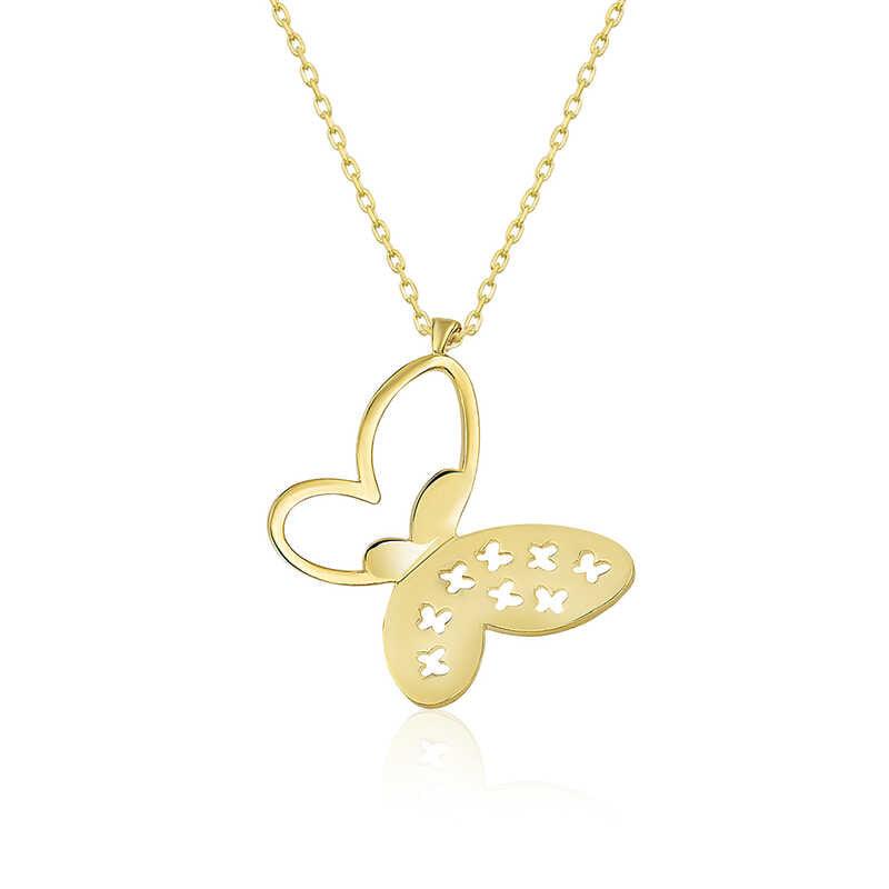 Silver Gold Butterfly Women's Necklace