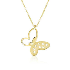 Silver Gold Butterfly Women's Necklace