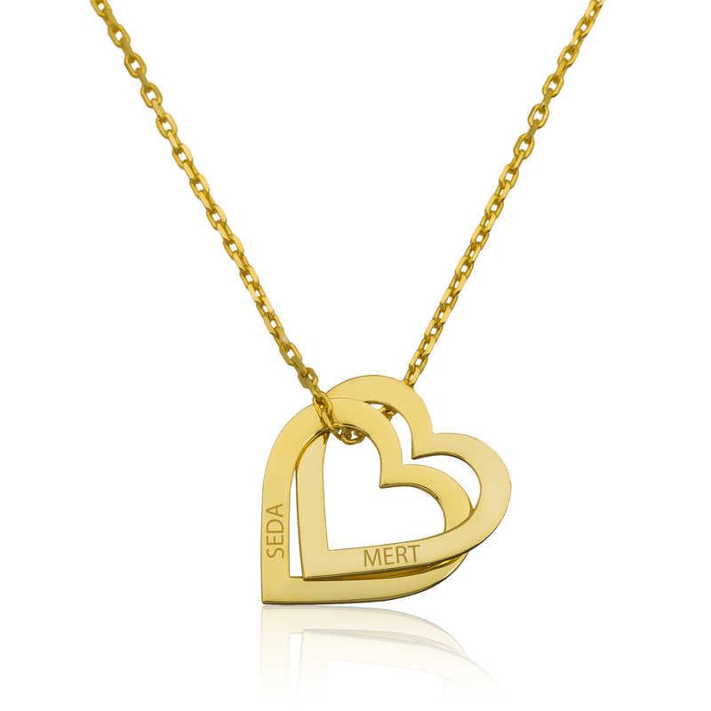 Silver Gold Personalized Hearts Necklace
