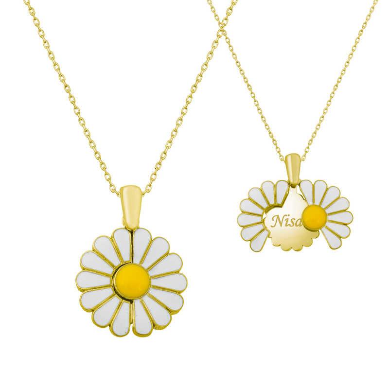 Silver Gold Personalized Daisy Necklace