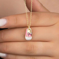 Silver Gold Girl Child Shoes Women Necklace
