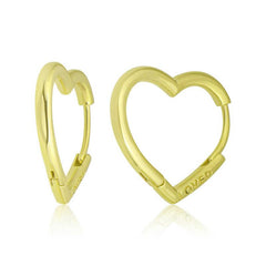 Silver Gold Love Written Stoneless Heart Women's Earrings 