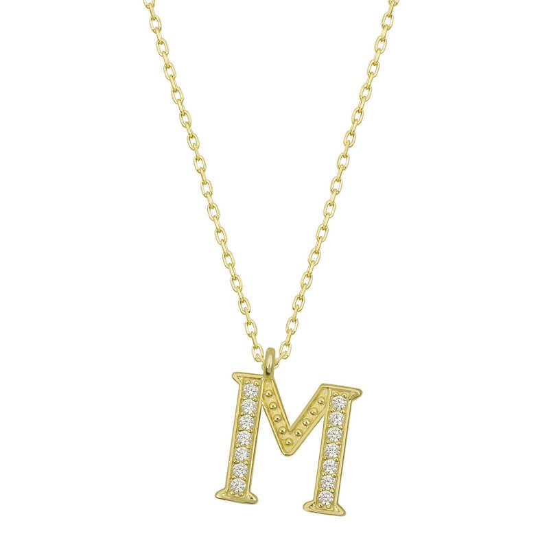 Silver Gold M Letter Women's Necklace