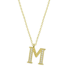Silver Gold M Letter Women's Necklace