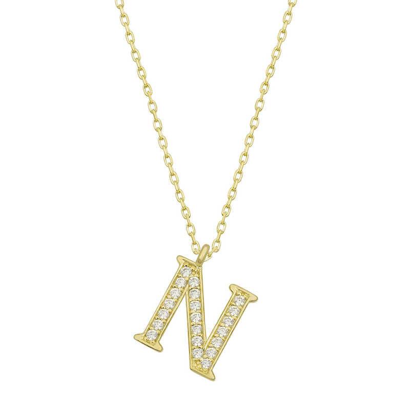 Silver Gold Letter N Women's Necklace