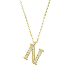 Silver Gold Letter N Women's Necklace