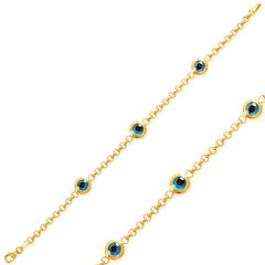 Bracelet femme en perles argent et or contre le mauvais œil