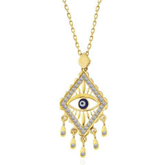Silver Gold Evil Eye Women's Necklace