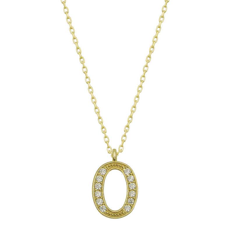 Silver Gold Letter O Women's Necklace
