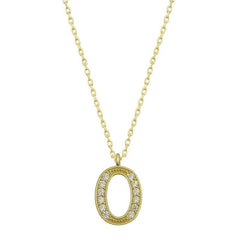 Silver Gold Letter O Women's Necklace