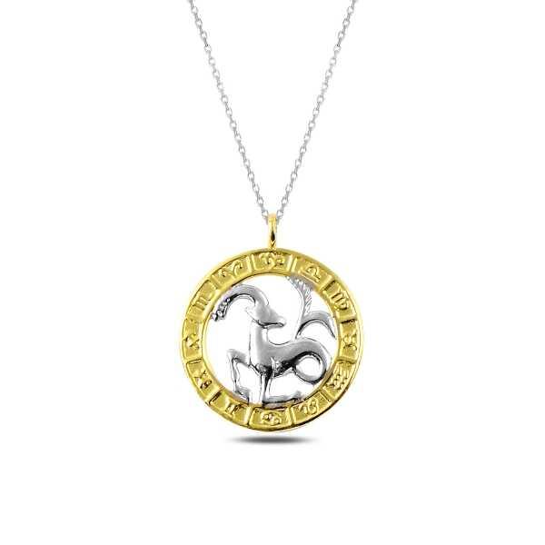 Silver Gold Capricorn Necklace