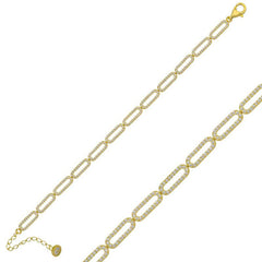 Bracelet femme en argent et or avec pierre ovale