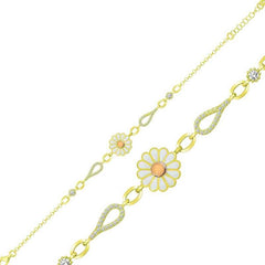 Bracelet femme marguerite argent or
