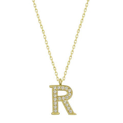Silver Gold Letter R Women's Necklace