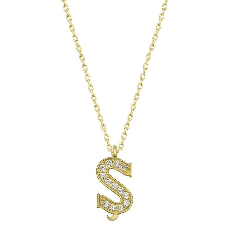 Silver Gold Letter S Women's Necklace