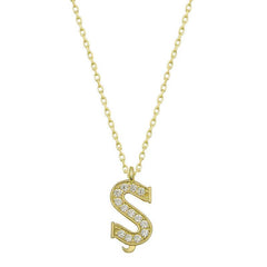 Silver Gold Letter S Women's Necklace
