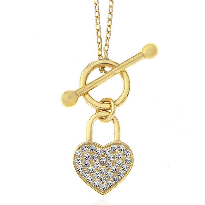 Silver Gold Dangling Heart Women's Necklace