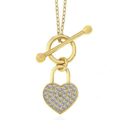 Silver Gold Dangling Heart Women's Necklace
