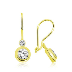 Silver Gold Dangle Single Stone Earring