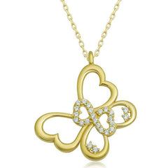 Silver Gold Infinity Butterfly Women's Necklace