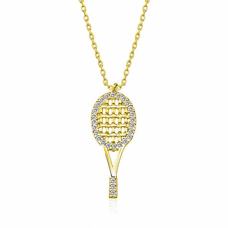 Silver Gold Tennis Racket Women's Necklace