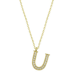 Silver Gold Letter U Women's Necklace