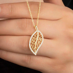 Silver Gold Leaf Women's Necklace