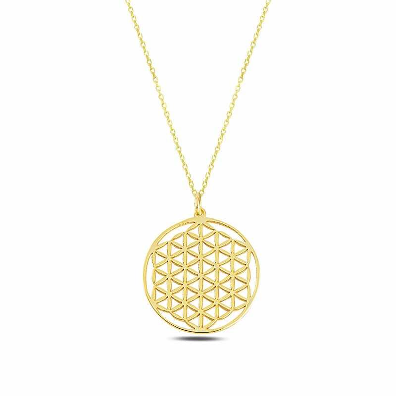Silver Gold Flower of Life Necklace