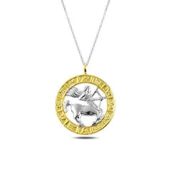 Silver Gold Sagittarius Necklace