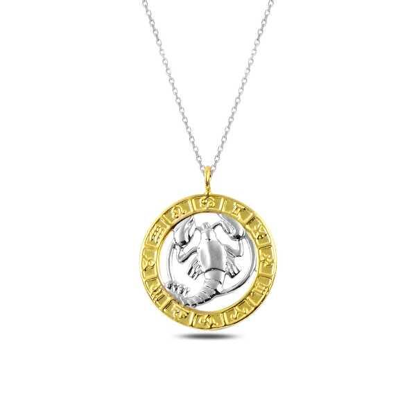 Silver Gold Cancer Zodiac Necklace