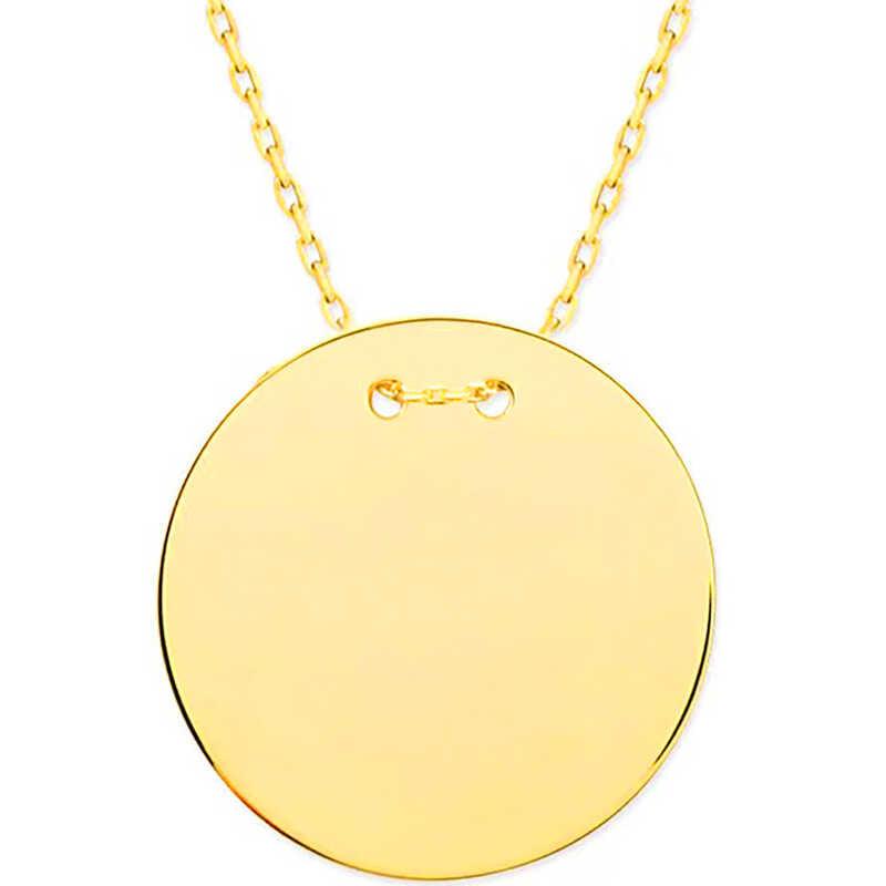Silver Gold Round Plate Necklace