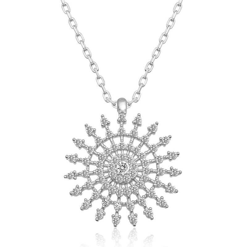 Silver Sun Necklace for Women