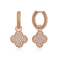 Silver Hoop Clover Women's Earring 