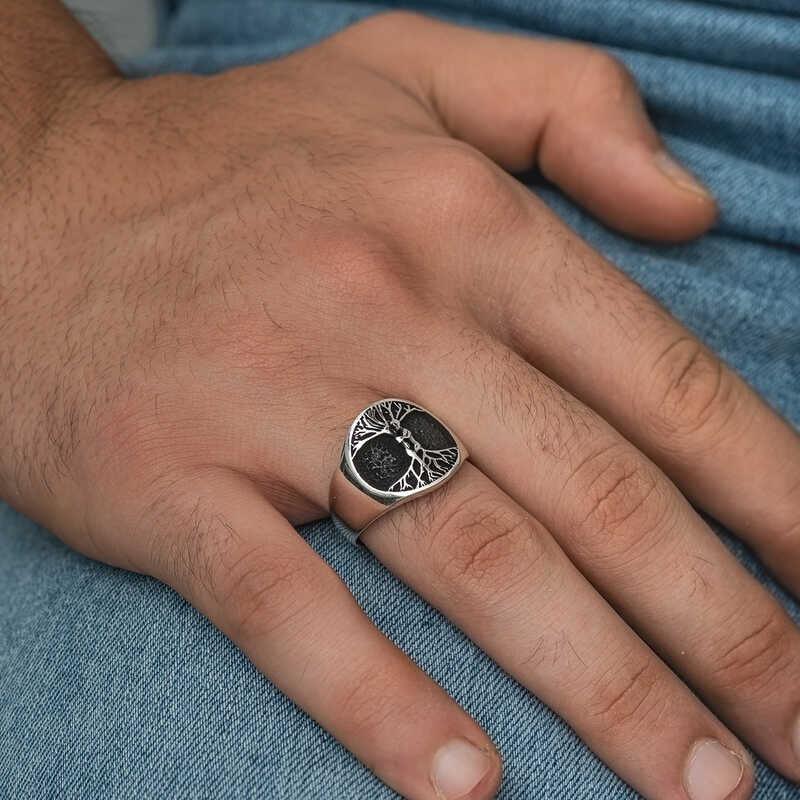 Silver Tree of Life Men's Ring