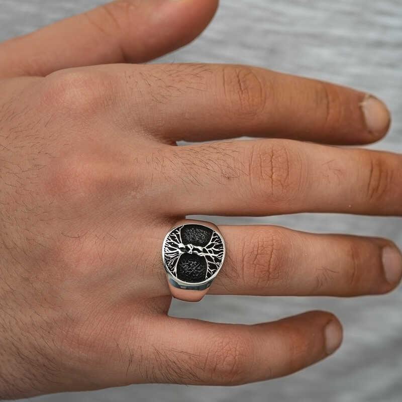 Silver Tree of Life Men's Ring