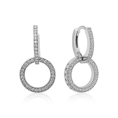 Silver Interlocking Hoop Earrings for Women