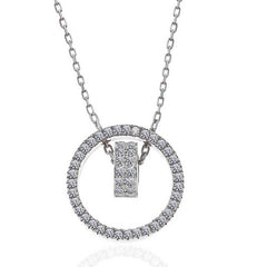 Collier pour femme avec anneaux entrelacés en argent