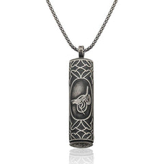 Silver Openable Tughra Cylinder Amulet Holder