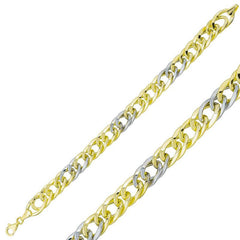 Silver Two-Tone Chain Bracelet