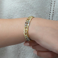 Silver Two-Tone Chain Bracelet