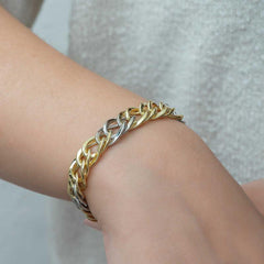 Silver Two-Tone Chain Bracelet